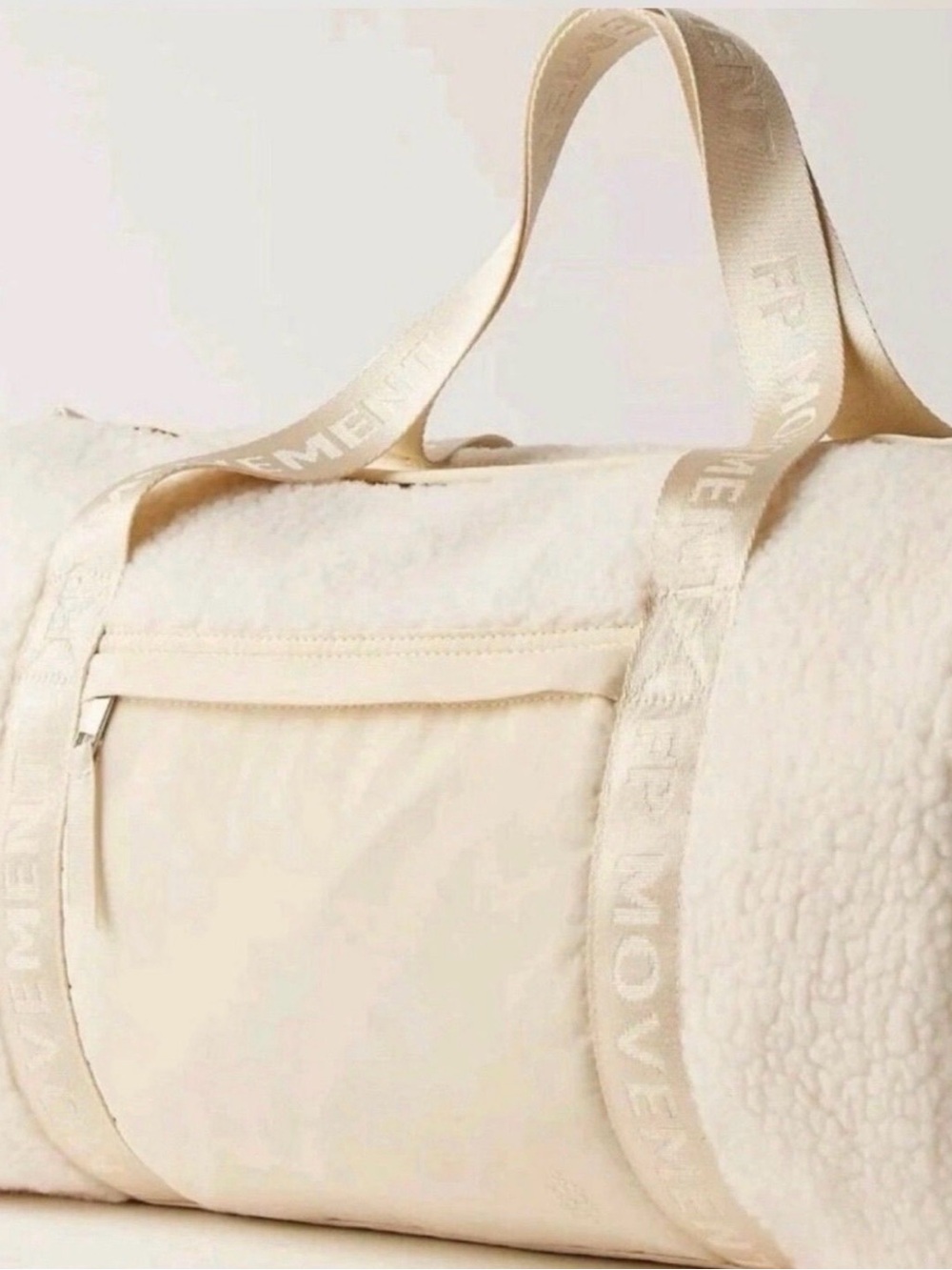 Free People slopes Cream Sherpa Duffel Bag